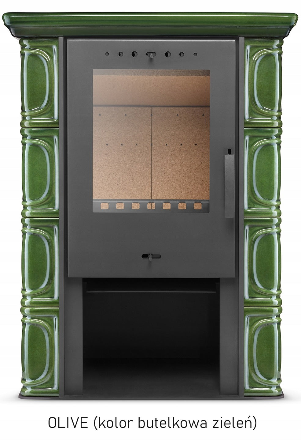 Kominek Kaflowy Piec Wkład Kominkowy Wolnostojący Koza 10 kW IVORY