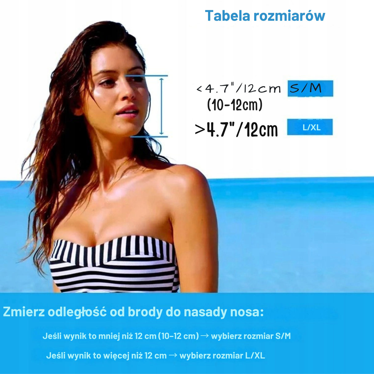 Maska do Snorkelingu Nurkowania Pełno-Twarzowa z Podwójnymi Rurkami L/XL