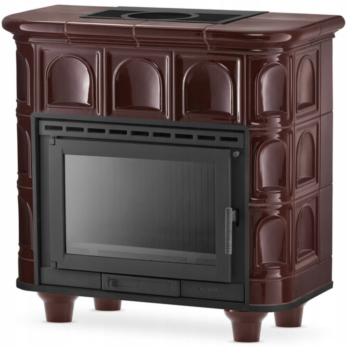 Piecyk Kominek Kaflowy Piec Koza Żeliwny BROWN 13kW Stalowy Ceramiczny