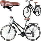 Rower Trekkingowy Damski Aluminiowy Światła SHIMANO 28" Koło Czarny Mat
