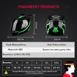 Kask Motocyklowy Pełnotwarzowy Wielokolorowy Pełna Twarz Pełny Rozmiar M