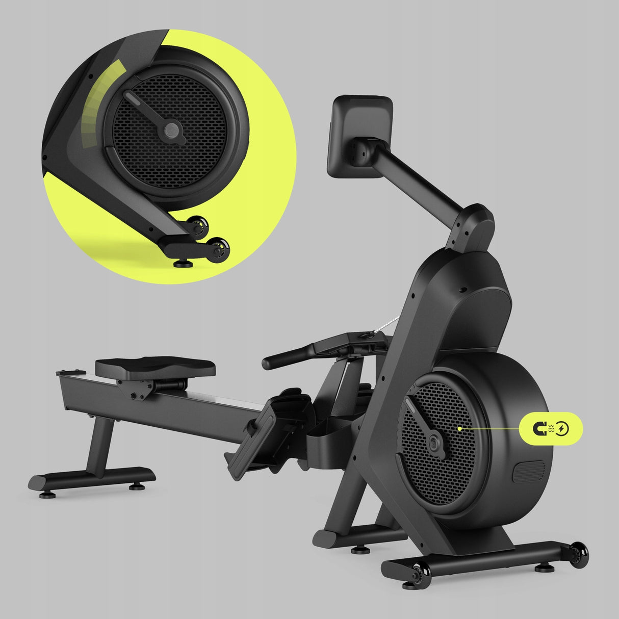 Wioślarz Treningowy Magnetyczny Powietrzny 155-195cm do 180 KG do Ćwiczeń