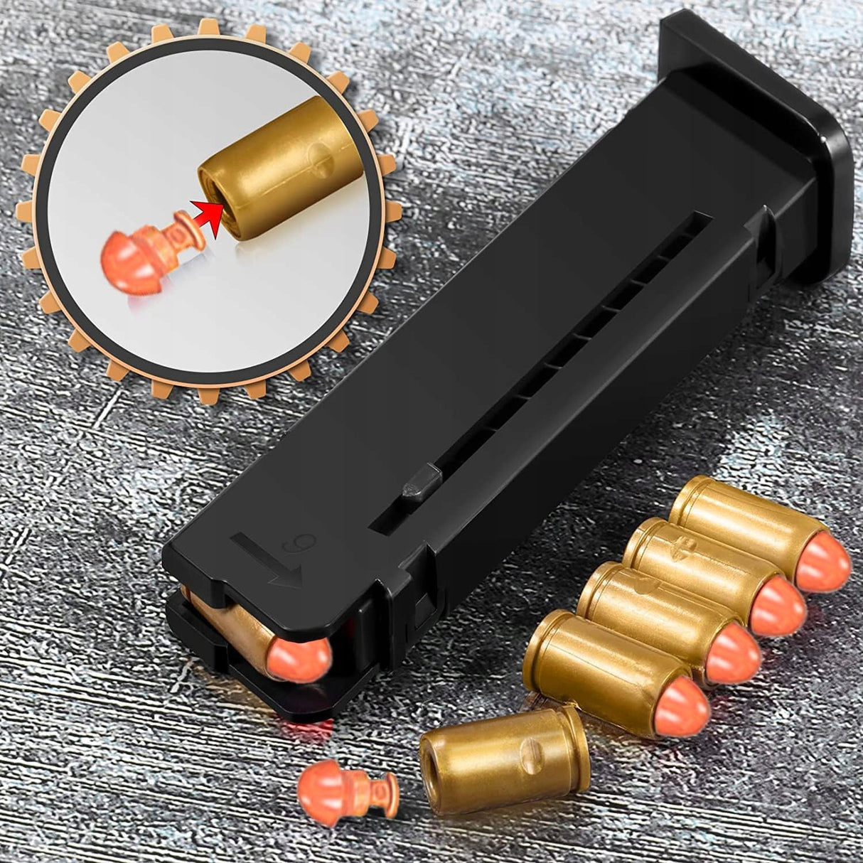 Pistolet Zabawka Automatyczny Wyrzut Łusek 2 Magazynki 100 Kulek