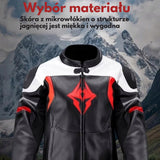 Motocyklowa Kurtka Skórzana Odporna Czarna Wodoodporna Wiatroszczelna 3XL