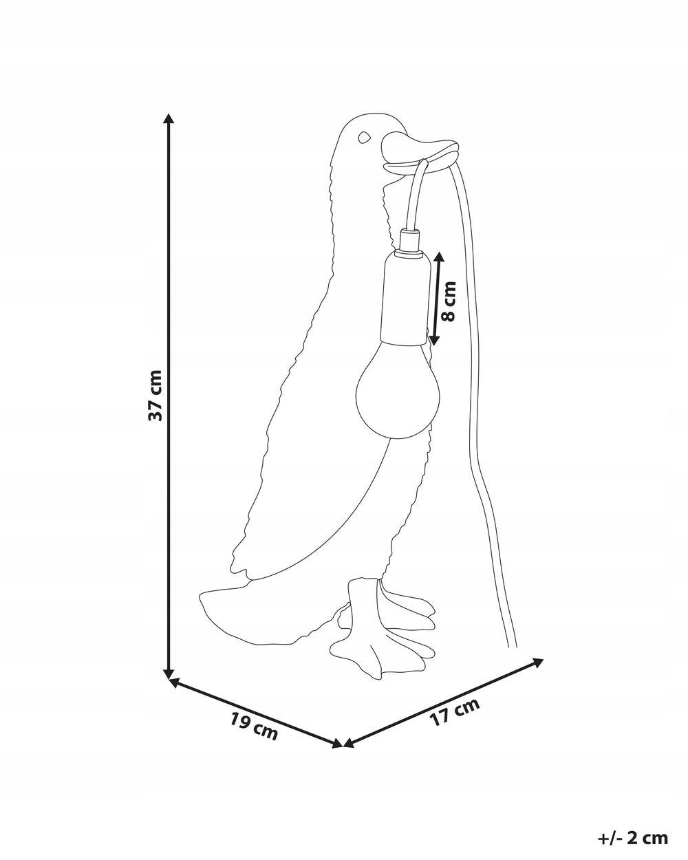 Lampa Złota Kaczka Stołowa Elegancka Lampka w Kształcie Kaczki 37cm Mosiądz