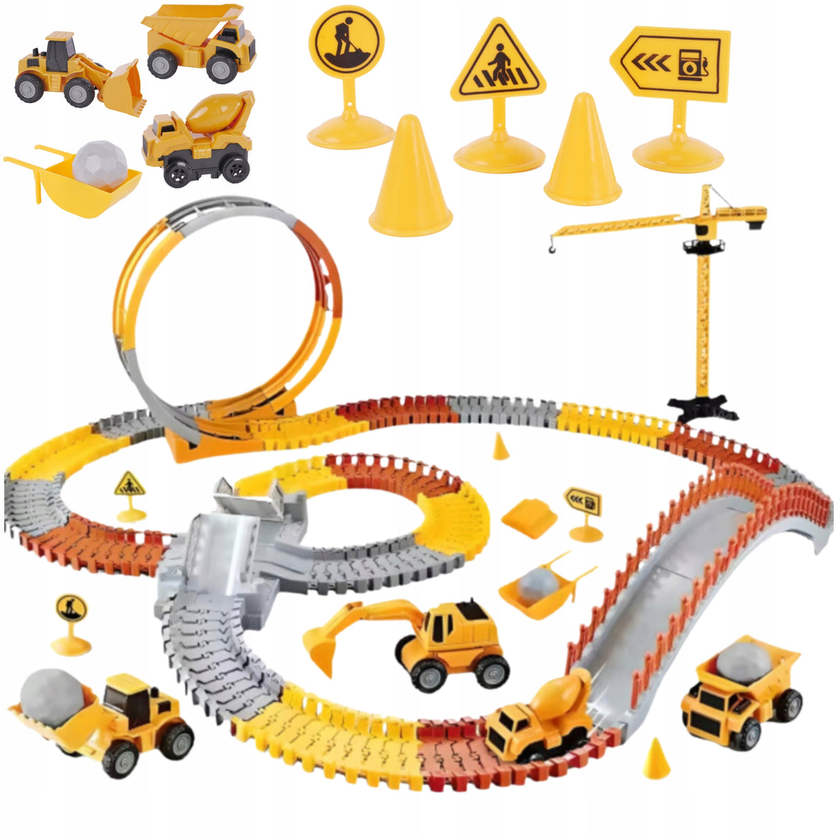 Tor Samochodowy Kolejka Plan Budowy Wyścigowy Duży Auto Zestaw 190el Puzzle