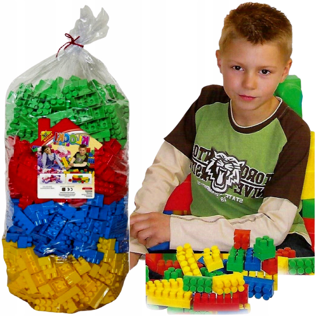 DUŻE KLOCKI PLASTIKOWE ZESTAW 500 el KONSTRUKCYJNE
