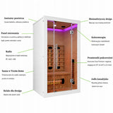 Sauna Dwuosobowa Infrared Domowe Spa na 2 Osoby Biała Lumi Core Relaks