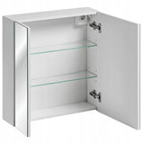 Szafka z Lustrem Płyta Laminowana Biała Łazienkowa 60 x 65 x 16,8 cm