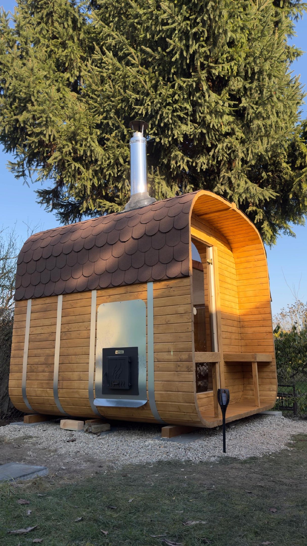Sauna Ogrodowa Zestaw do Samodzielnego Montażu Szwedzkie Drewno Quadro240cm