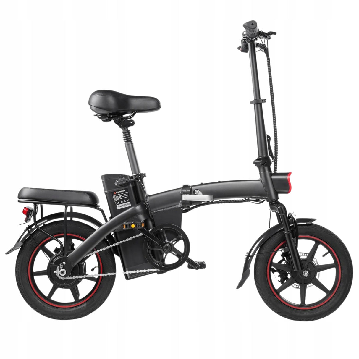 Rower Elektryczny Miejski Czarny 250W 7.5Ah 48V 25km/h Koło 14" Cali