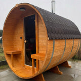 Sauna Ogrodowa Beczka z Piecem na Drewno Zestaw Szwedzkie Drewno 240 cm
