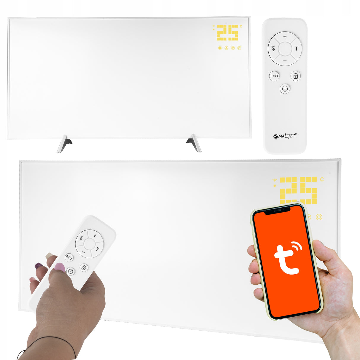 Grzejnik Na Podczerwień Promiennik IR WiFi Pilot Termostat 770W Ultra Slim