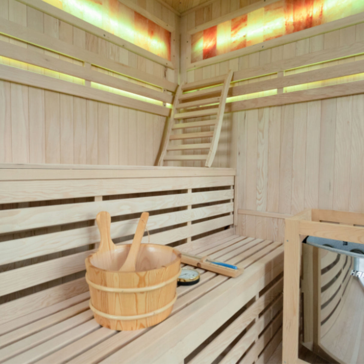 Sauna Narożna Osobowa Narożna Przeszklona na Trzy Osoby Czarna Fińska