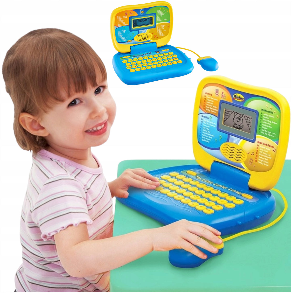 Komputerek Laptop Dziecięcy + Myszka dla Dzieci Interaktywny Edukacyjny