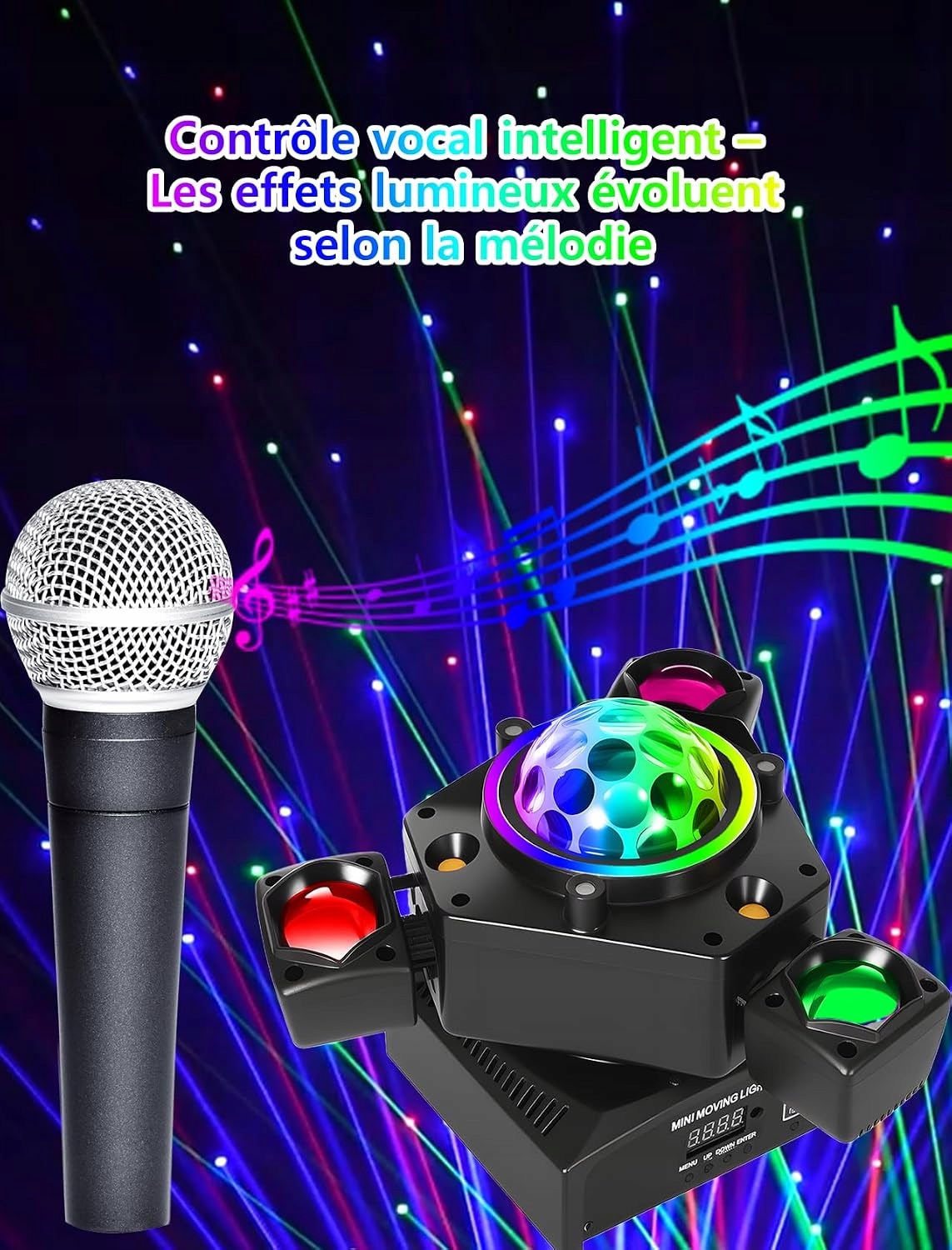 Światło Sceniczne LED RGBW 150 W Aktywowany Dźwiękiem z Pilotem DMX512