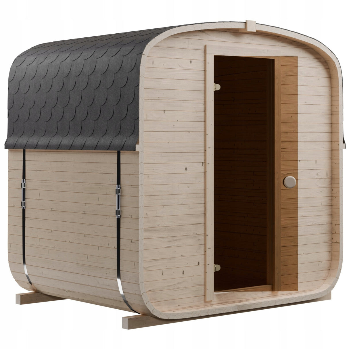 Sauna Ogrodowa z Piecem na Drewno od Wewnątrz Quadro 185cm Szwedzkie Drewno