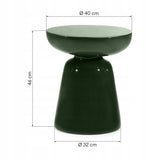 Stolik Boczny Tlenek Magnezu Wytrzymały Oliwkowo-Zielony Glossy 40 cm