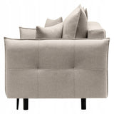 Sofa Rozkładana z Funkcją Spania i Pojemnikiem Beżowo-szara 218 x 105 cm