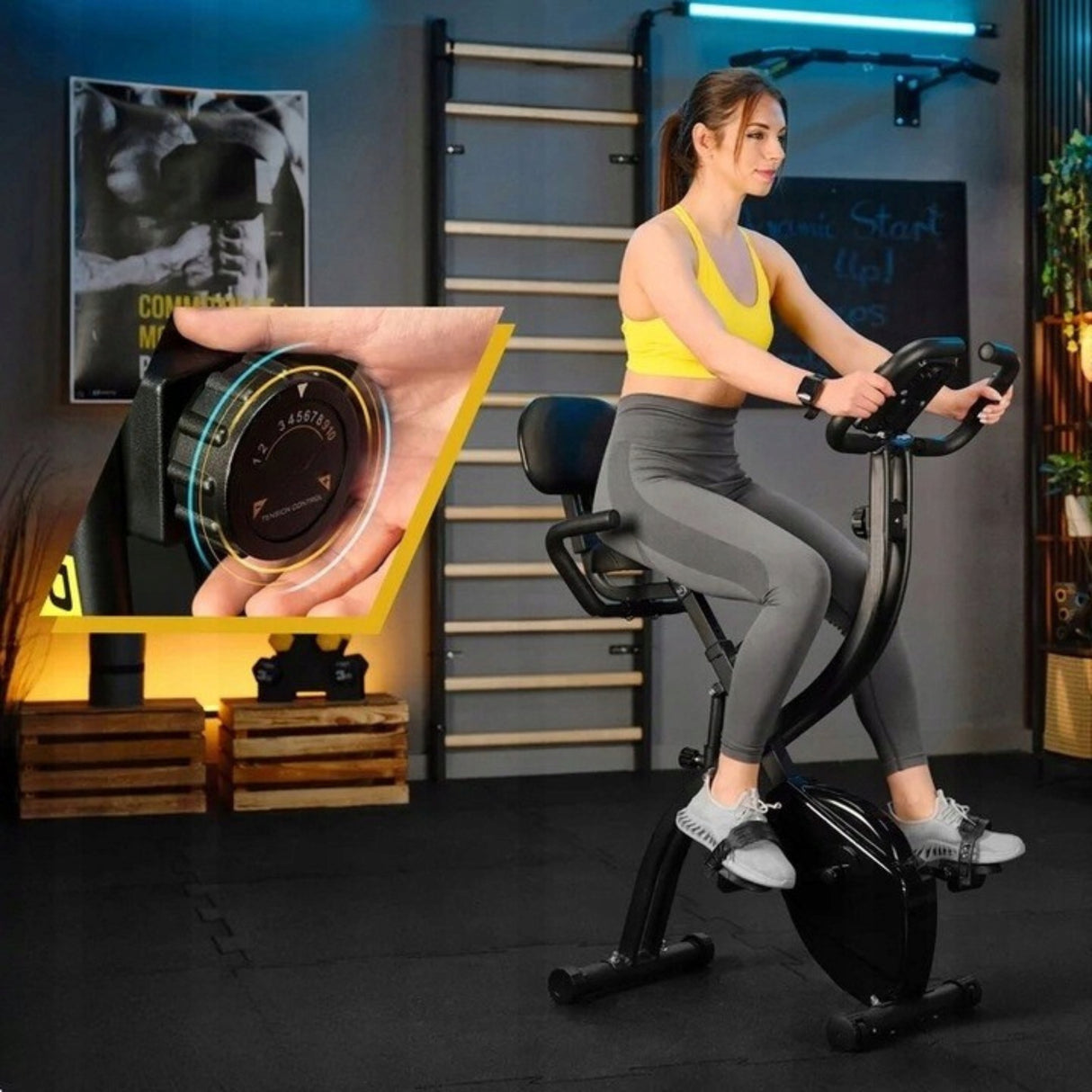 Rowerek Magnetyczny Treningowy Składany Rower do Ćwiczeń do 120kg Regulacja