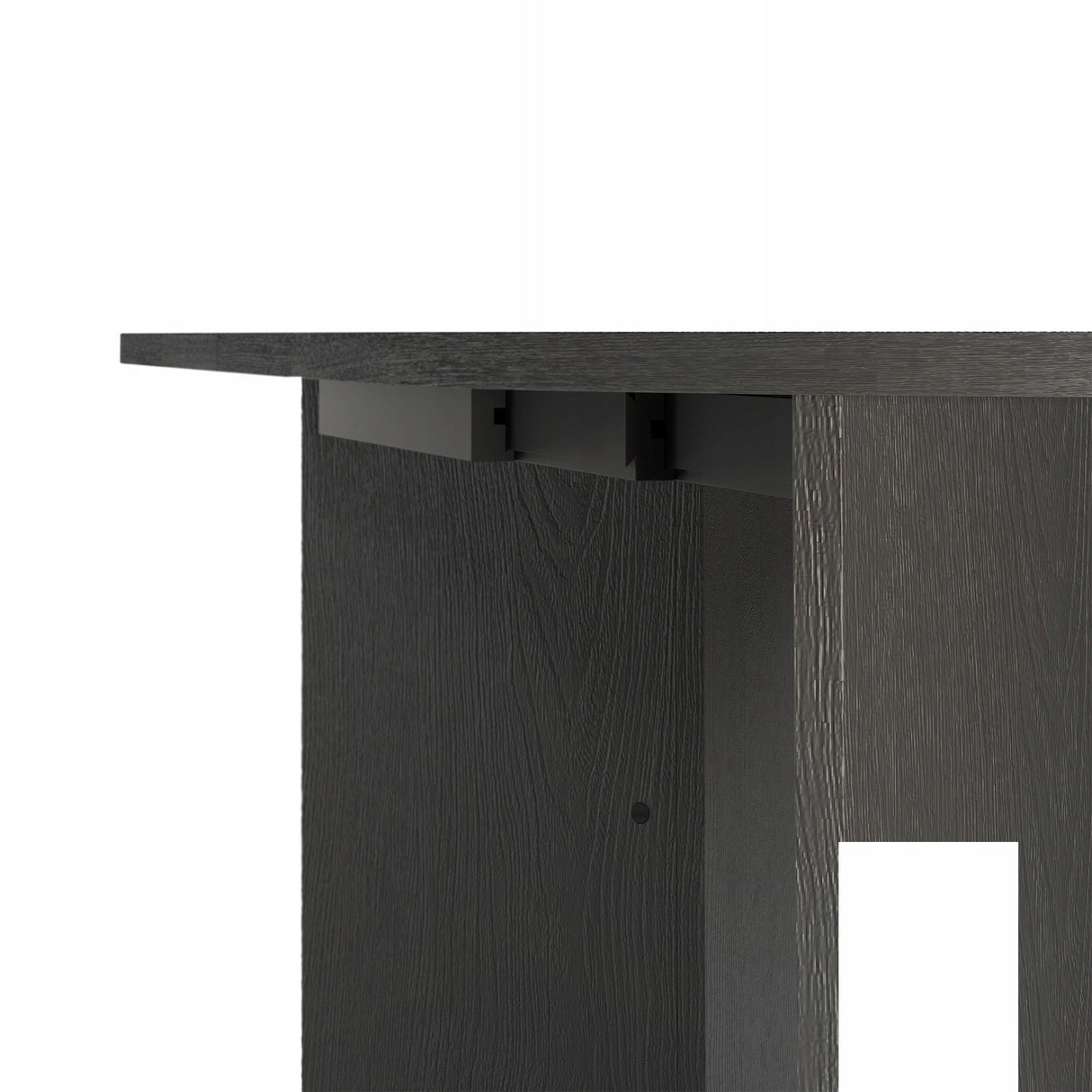 Stół Rozkładany Owalny Dwa Wkłady Powiększające Blat 140-200 x 90 cm Czarny