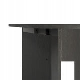 Stół Rozkładany Owalny Dwa Wkłady Powiększające Blat 140-200 x 90 cm Czarny