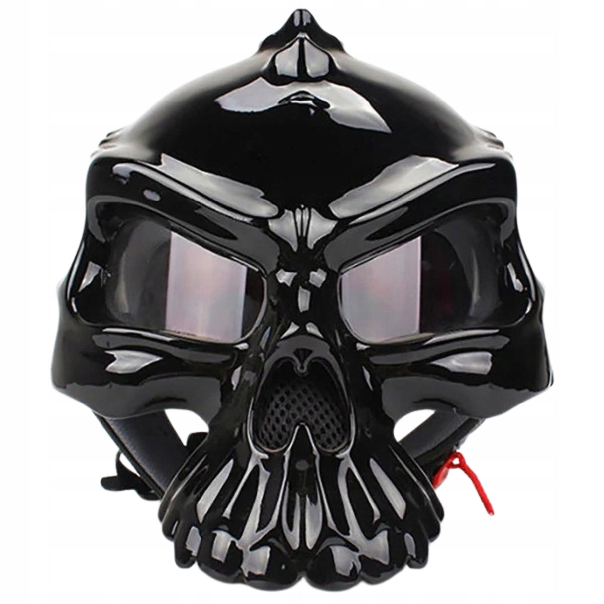 Kask Motocyklowy w Stylu Czaszki Unikalny Hełm Ochronny Pół Twarzy M Szary