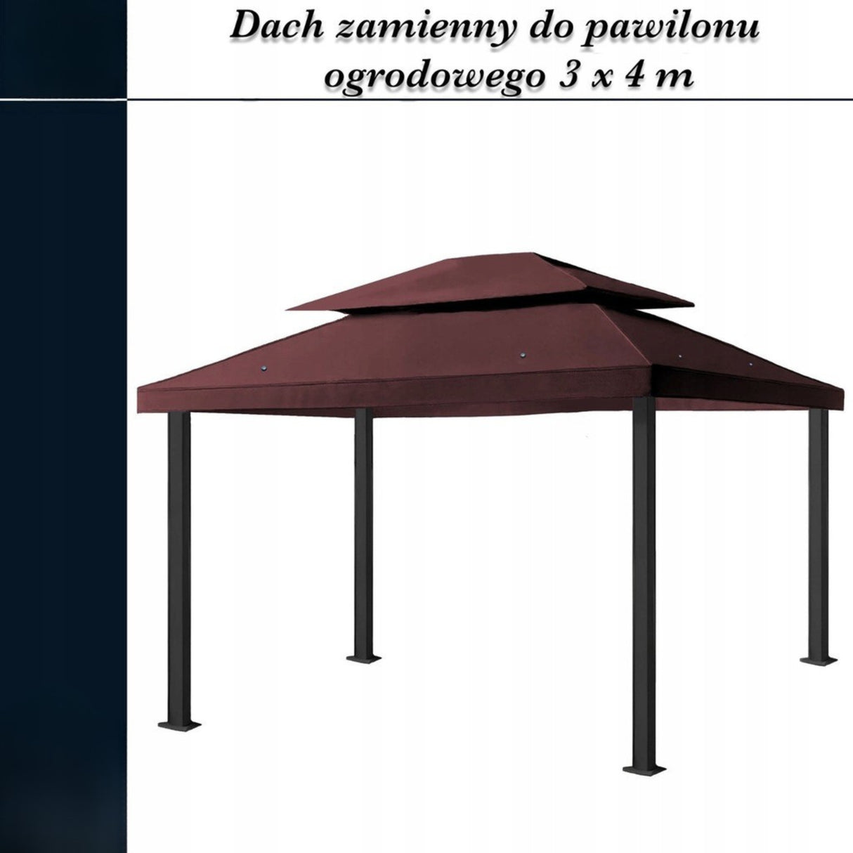 Dach Pawilon Poszycie Wodoodporny M5 4x3m z Kominem do Cyrkulacji Brązowy
