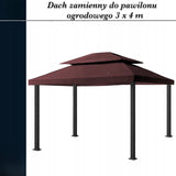 Dach Pawilon Poszycie Wodoodporny M5 4x3m z Kominem do Cyrkulacji Brązowy