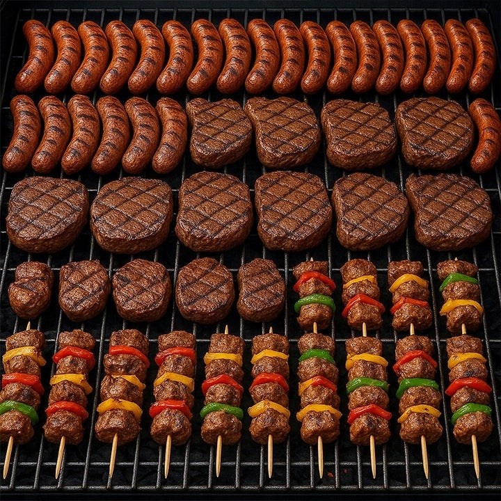 Grill Węglowy z Pokrywą i Półkami na Kółkach Ogrodowy XXL Szary Termometr