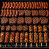 Grill Węglowy z Pokrywą i Półkami na Kółkach Ogrodowy XXL Szary Termometr