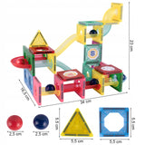 Klocki Magnetyczne Zjeżdżalnia 3D Kulkowy Konstrukcyjne Świecący Tor