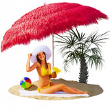 Parasol Plażowy Duży Ogrodowy Hawajski Łamany Taras Plaża 150 Cm RÓŻOWY