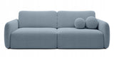 Sofa Rozkładana z Funkcją Spania Pojemnikiem Niebieska 238x103cm Tkanina