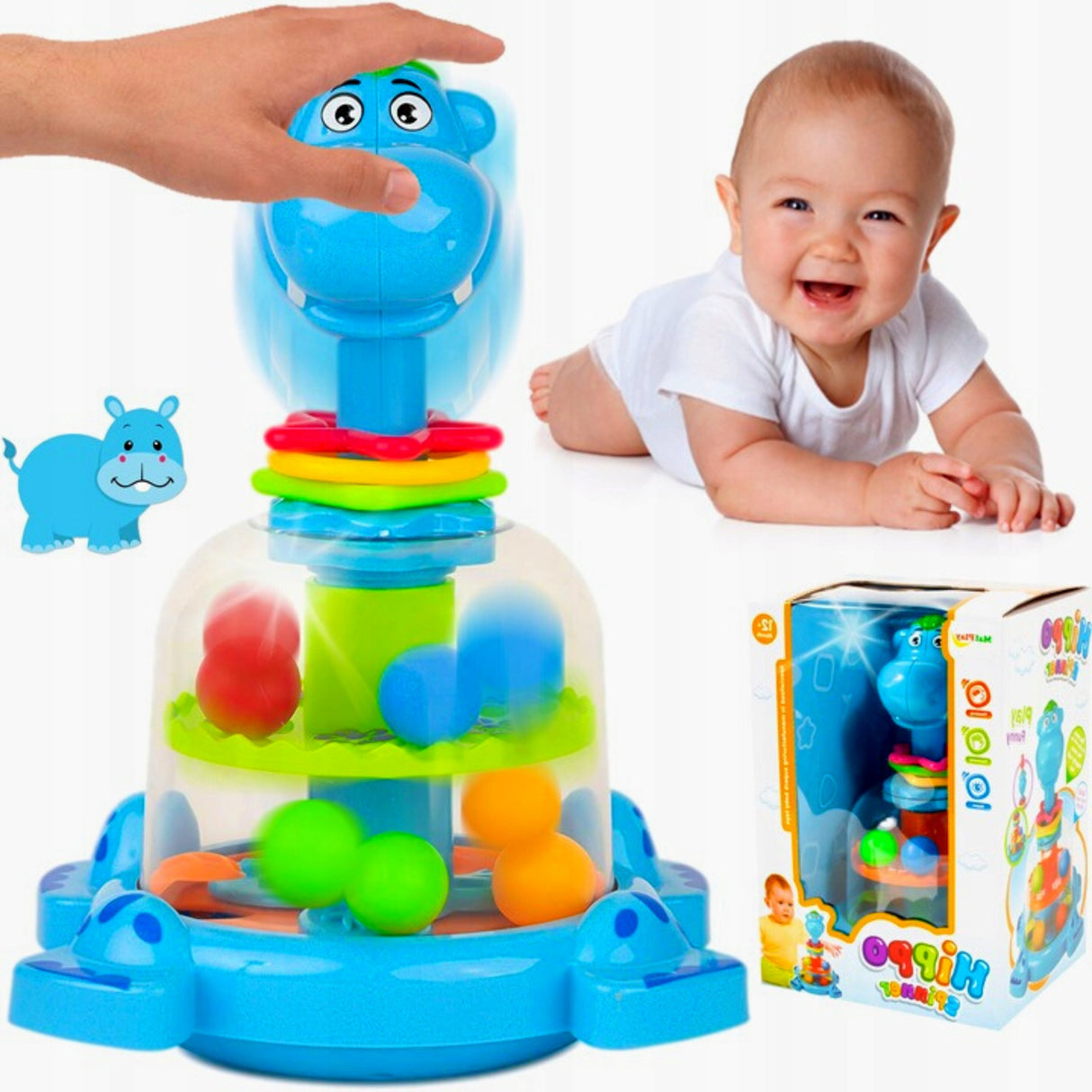 BĄCZEK HIPCIO Z KULECZKAMI KARUZELKA PIŁECZKI 12M+