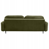Sofa Rozkładana z Pojemnikiem na Pościel Welurowa Zielona 244x102 cm