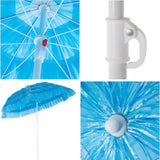 Parasol Plażowy Duży Ogrodowy Hawajski Łamany Taras Plaża 150 Cm Niebieski