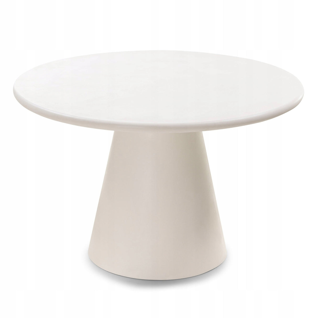 Stół do Jadalni Okrągły Blat Nowoczesny Płyta MDF Mikrocement Ecru 120 cm