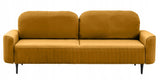 Sofa Rozkładana z Pojemnikiem na Pościel Welurowa Salonowa Żółta 244x102cm