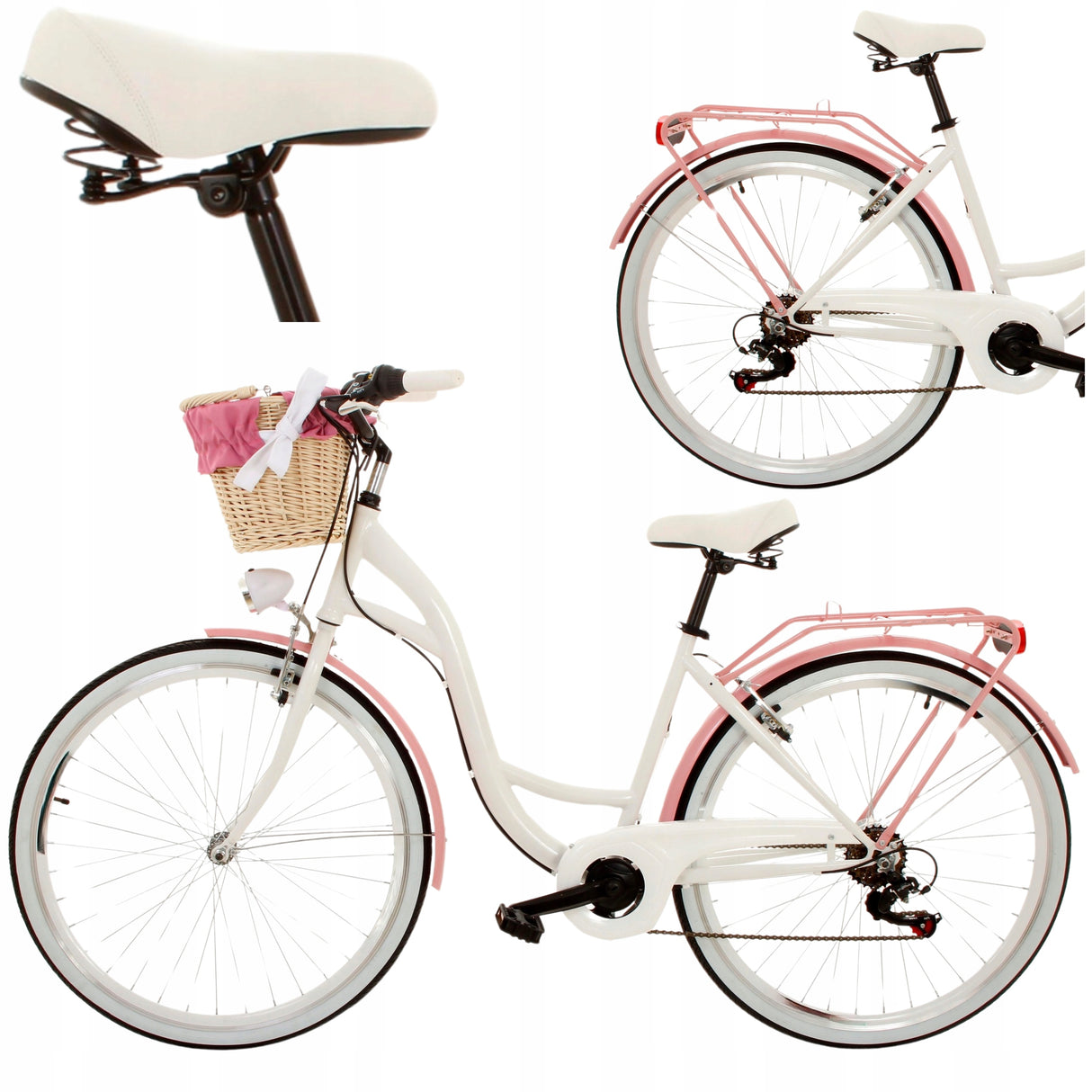 Rower Miejski Damski Lekki Damka SHIMANO 7 WARIANTY Koło 28" Cali