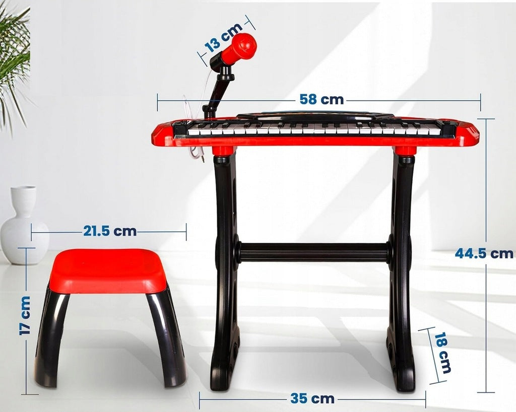 Keyboard Organki Pianinko dla Dzieci Mikrofon Stołek Nagrywanie MP3 Statyw