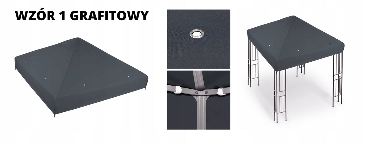 Dach do Pawilonu Ogrodowego Zadaszenie Zamiennik Jednopoziomowy 3x3 Metry