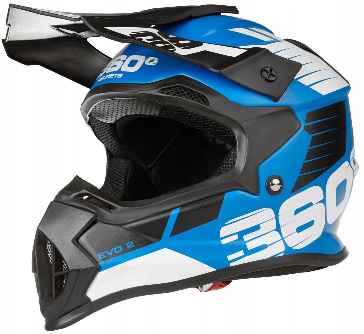 Kask Cross Enduro XXS Homologacja EU Lekki MTB Quad Daszek Niebieski