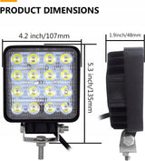 RIGIDON 2 szt. LED Reflektory 48W 4 cale, 12V/24V, 6000K dla 4x4, SUV