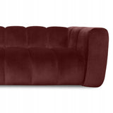 Sofa Trzyosobowa do Salonu Salonowa Boucle Obłe Kształy Burgund Welurowa