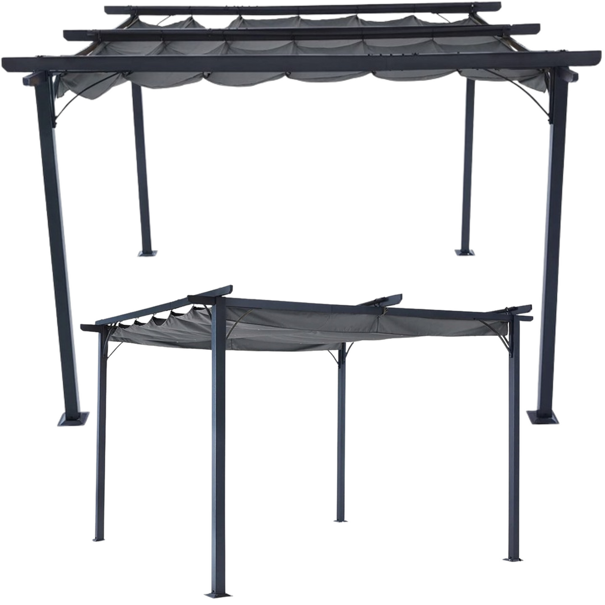 Pergola Ogrodowa Tarasowa Szara Dach Altana Pawilon Dach 3x4 M