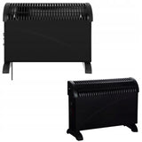 Grzejnik Konwektorowy Konwektor 2000 W Elektryczny Mocny 3 Poziomy Czarny