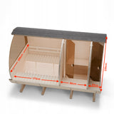 Sauna Ogrodowa Beczka 340 cm Szwedzkie Drewno Zestaw z Piecem HARVIA PC90