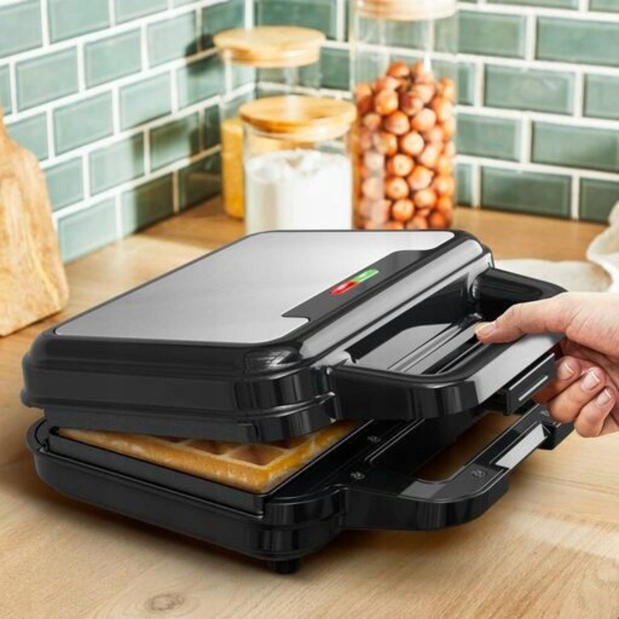 Gofrownica do Kanapek Panini Gofrów Opiekacz Grill Kompaktowy 700 W