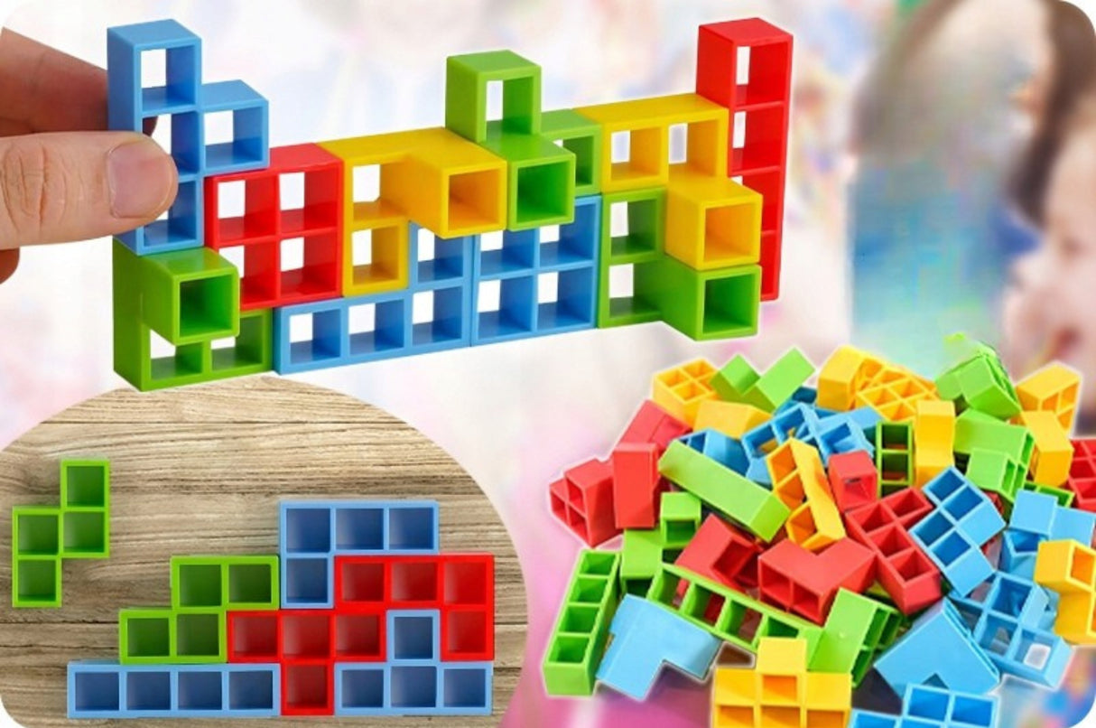 Gra Zręcznościowa Balansująca Układanka Tetris Duży Zestaw Wieża Ruchoma